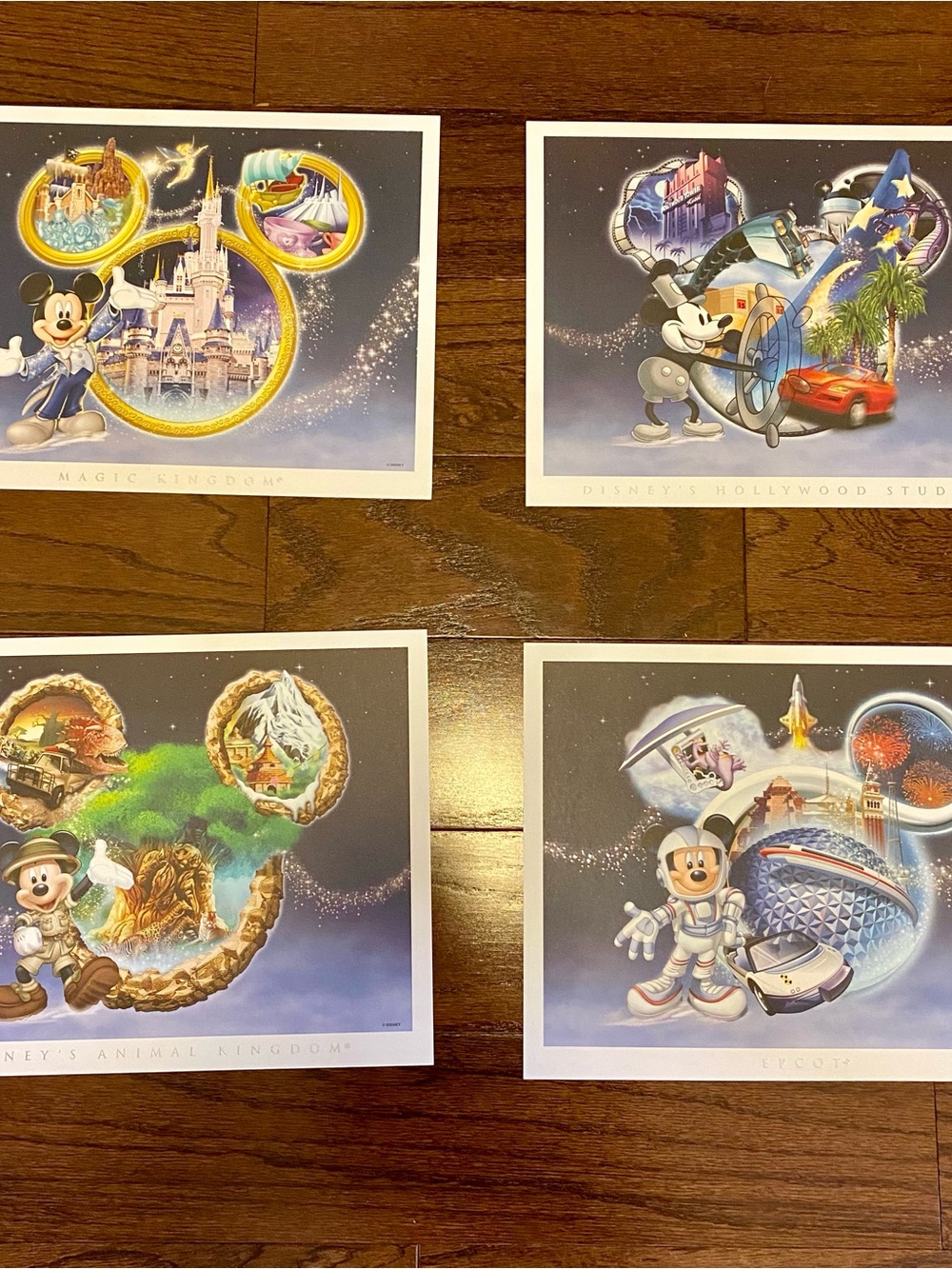 Disney Mickey Park Art Prints, Set of 4